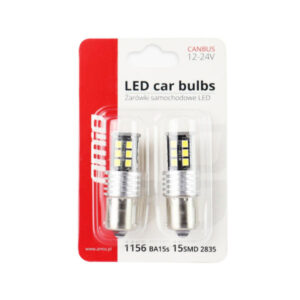 Lâmpadas LED CANBUS BA15S P21W R10W R5W 6000K 12V/24V AMIO – Pack Duo Blister