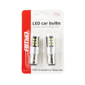 Lâmpadas LED CANBUS BAY15D P21/5W 6000K 12V/24V AMIO – Pack Duo Blister